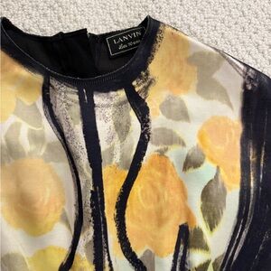 Lanvin Yellow and Black Floral Blouse